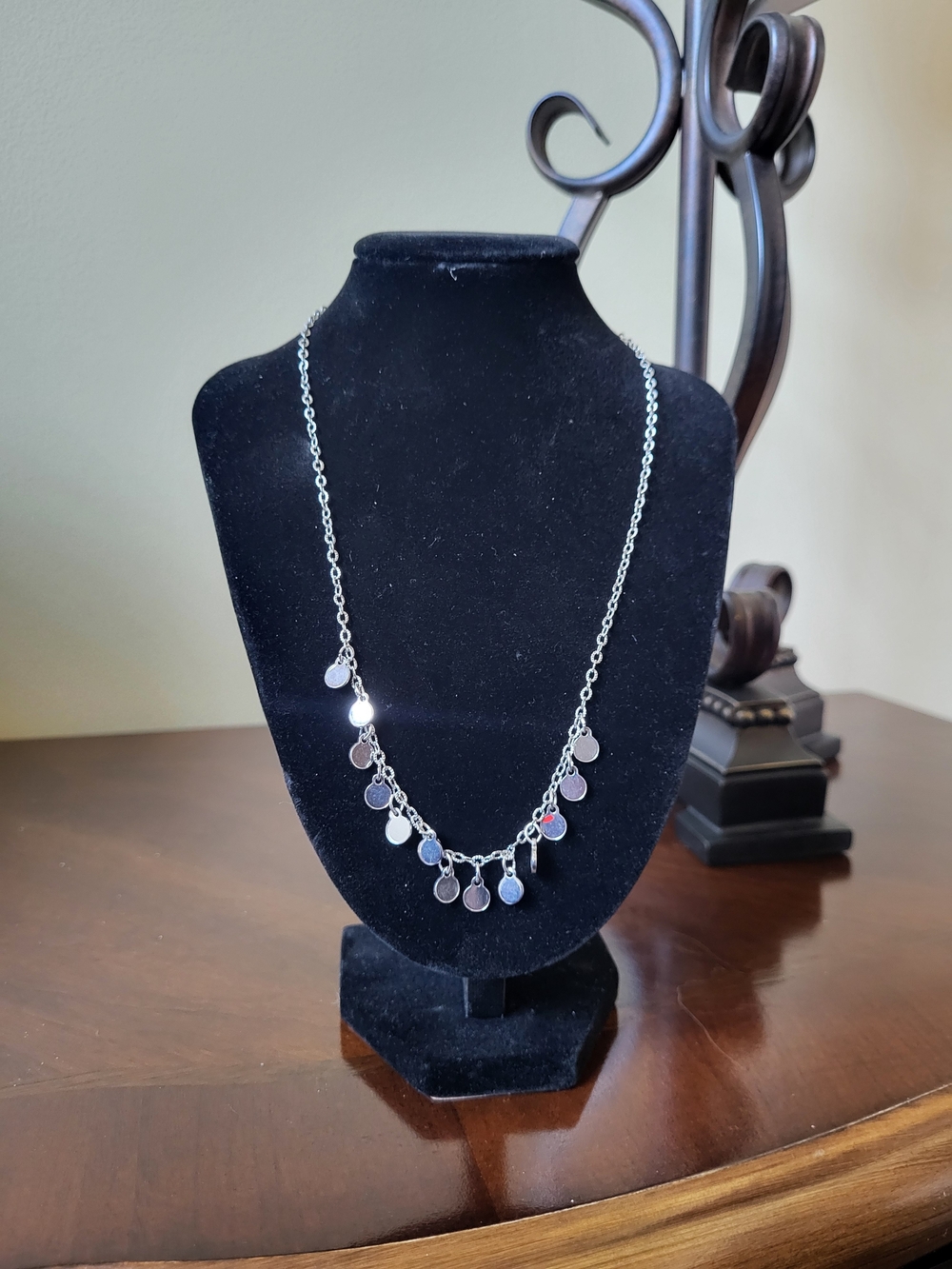 Silver Disc Charm Necklace - Women Jewelry